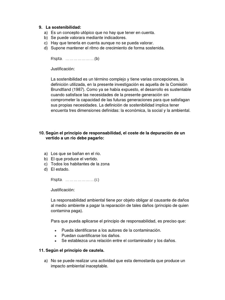 Cuestionario Nº1 | PDF | Entorno natural | Evaluación de impacto ambiental