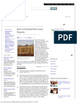 How To Calculate Floor Load Capacity Ehow Com Building