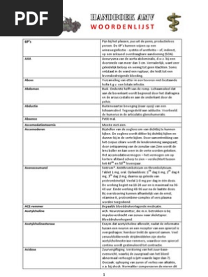 Woordenlijst Algemeen Militair Verpleegkundige Versie 1
