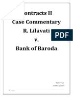 Analysis of R Lilawati V Bank of Baroda