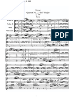 Mozart - String Quartet No 23 Score