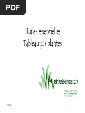 Tableau Des 20huiles Essentielles Pdf Huile Essentielle Goutte Maladie