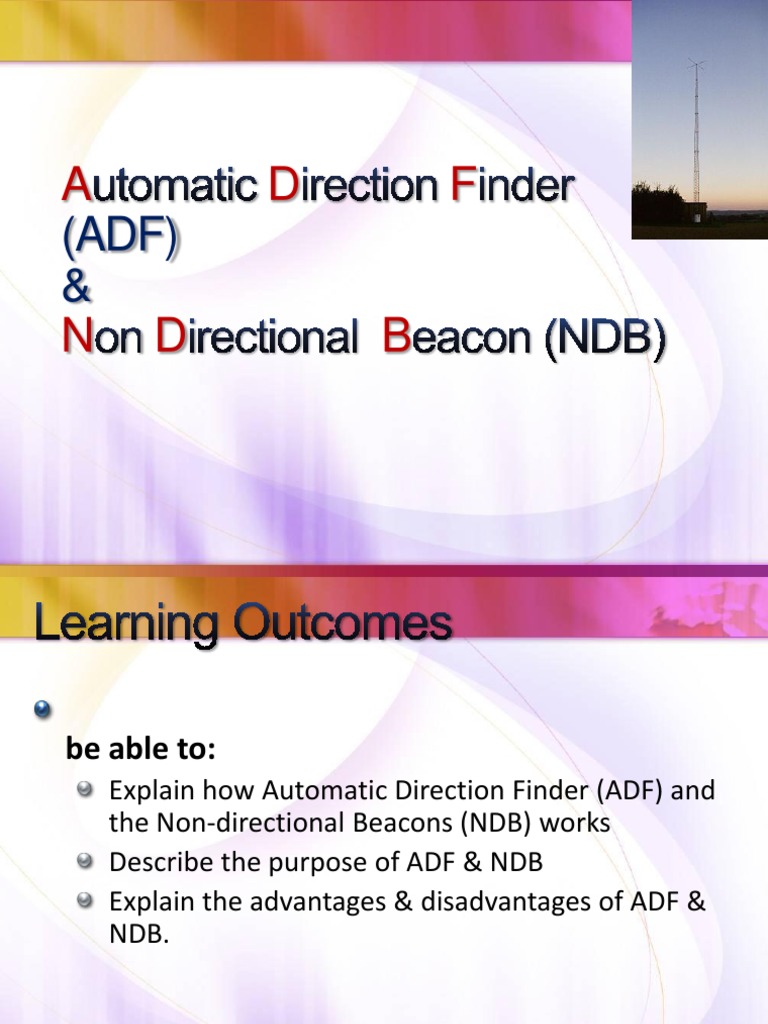 ADF and NDB Navigation Overview | PDF | Wireless | Telecommunications ...