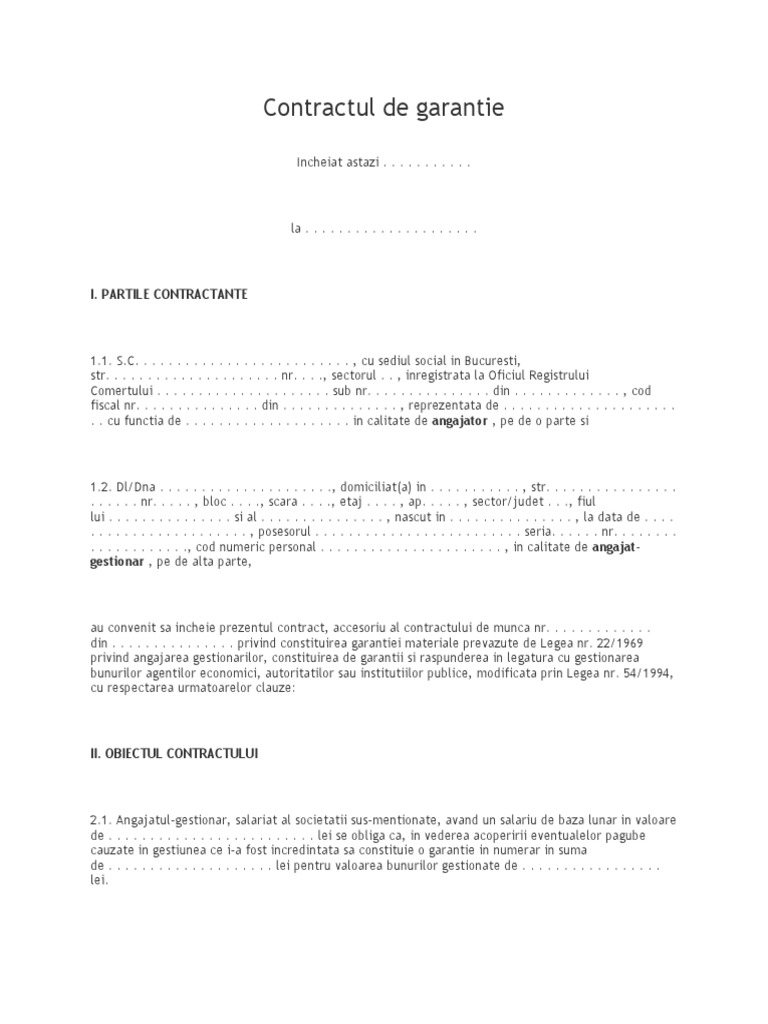 Contract Gestiune