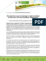 (BOL 037 - 2014) Mi Compromiso Es Que en Cada Hogar Se Celebre La Felicidad de Comer Sano y de Comer Colombiano