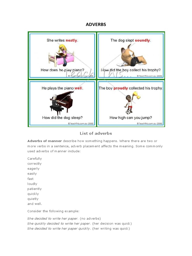Comprehensive Guide to Adverbs | PDF