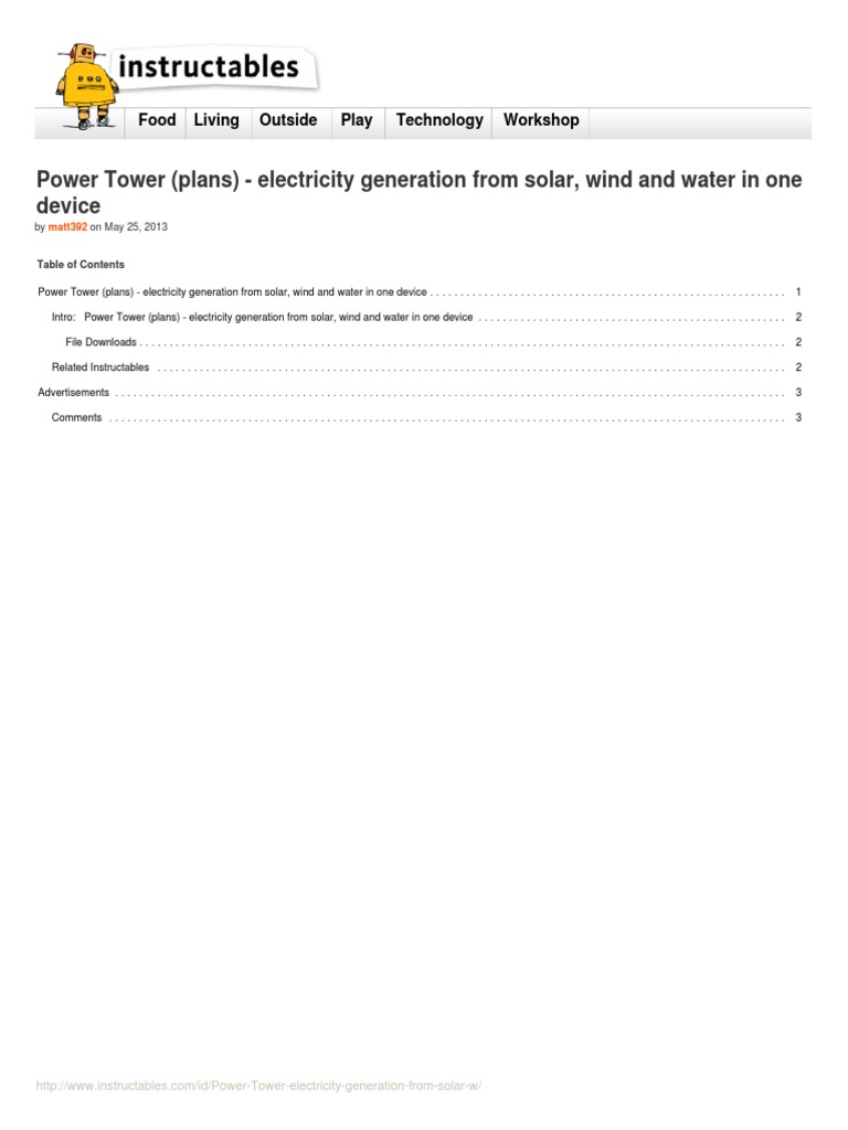 Power Tower Electricity Generation From Solar W | PDF | Technology ...
