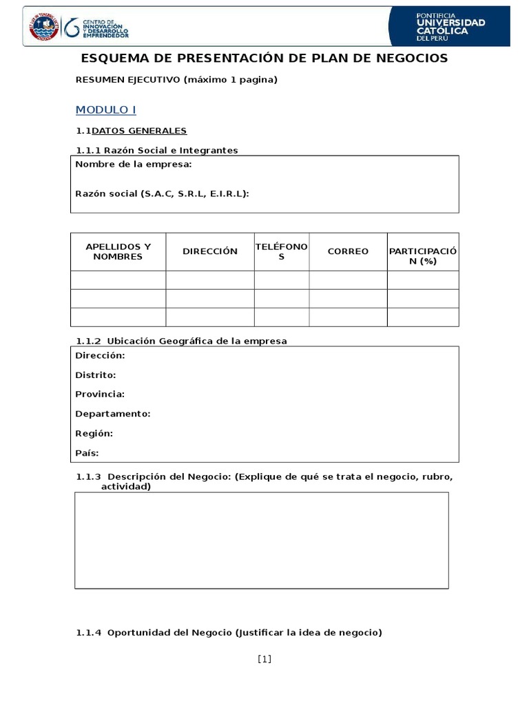 Formato Plan de Negocio | PDF | Gestión estratégica | Economias