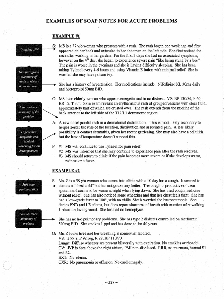 Soap Notes for family medicine
