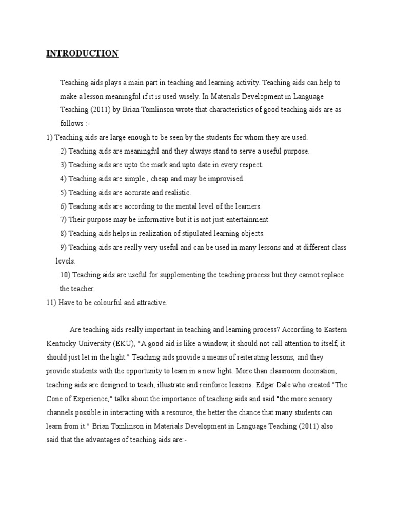 Teaching Aids PDF Teachers Teaching