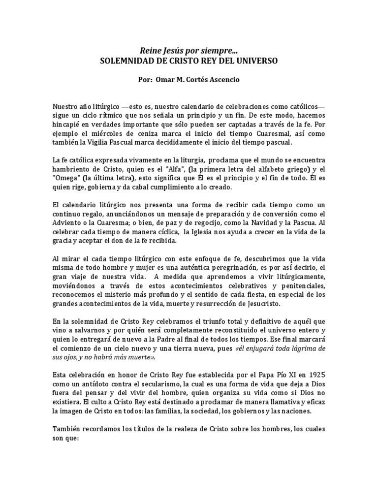 Reine Jesus Por Siempre Ano Liturgico Cristo Titulo reine jesus por siempre ano liturgico