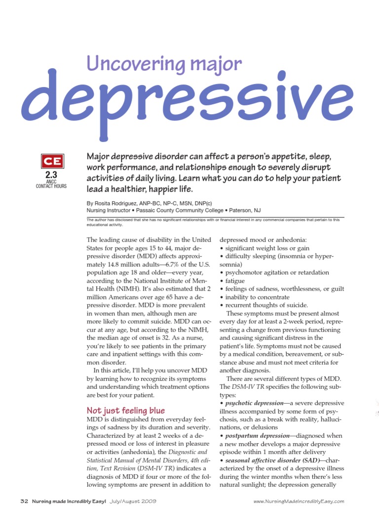 Depressive Disorders | PDF | Major Depressive Disorder | Selective ...