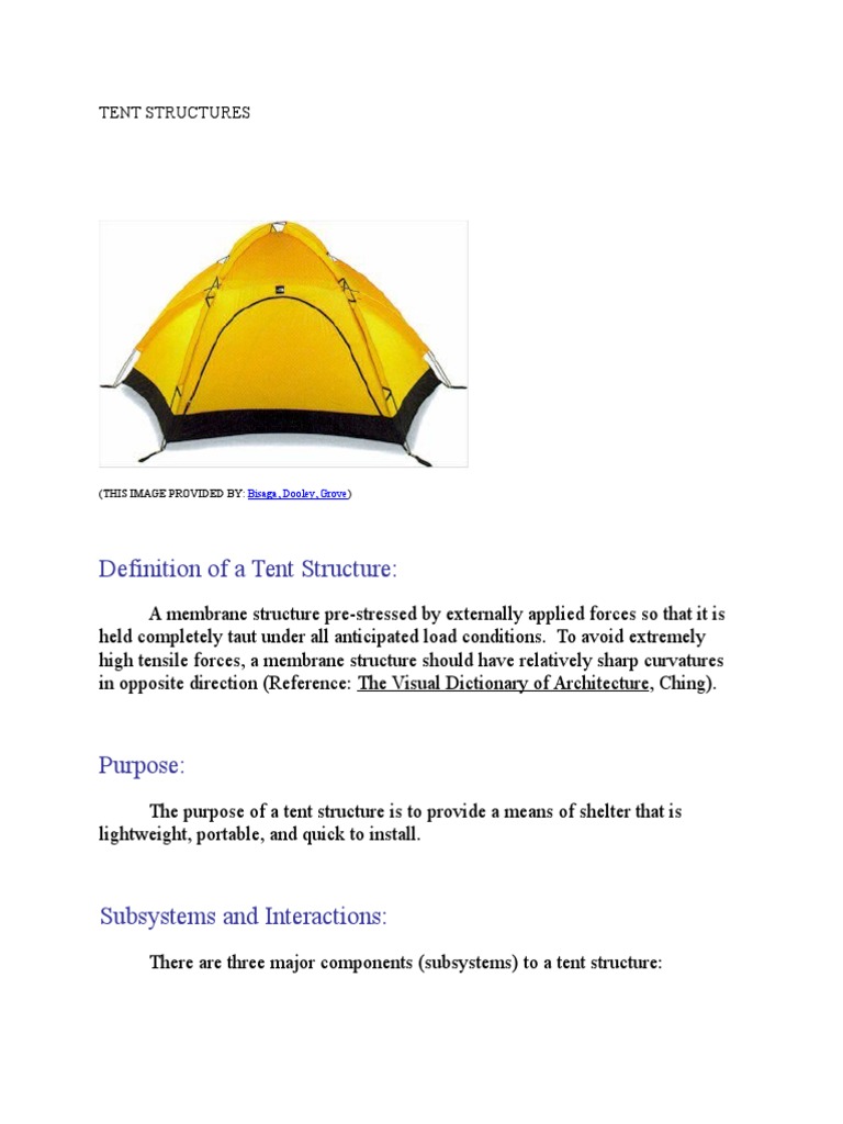 Definition of A Tent Structure PDF