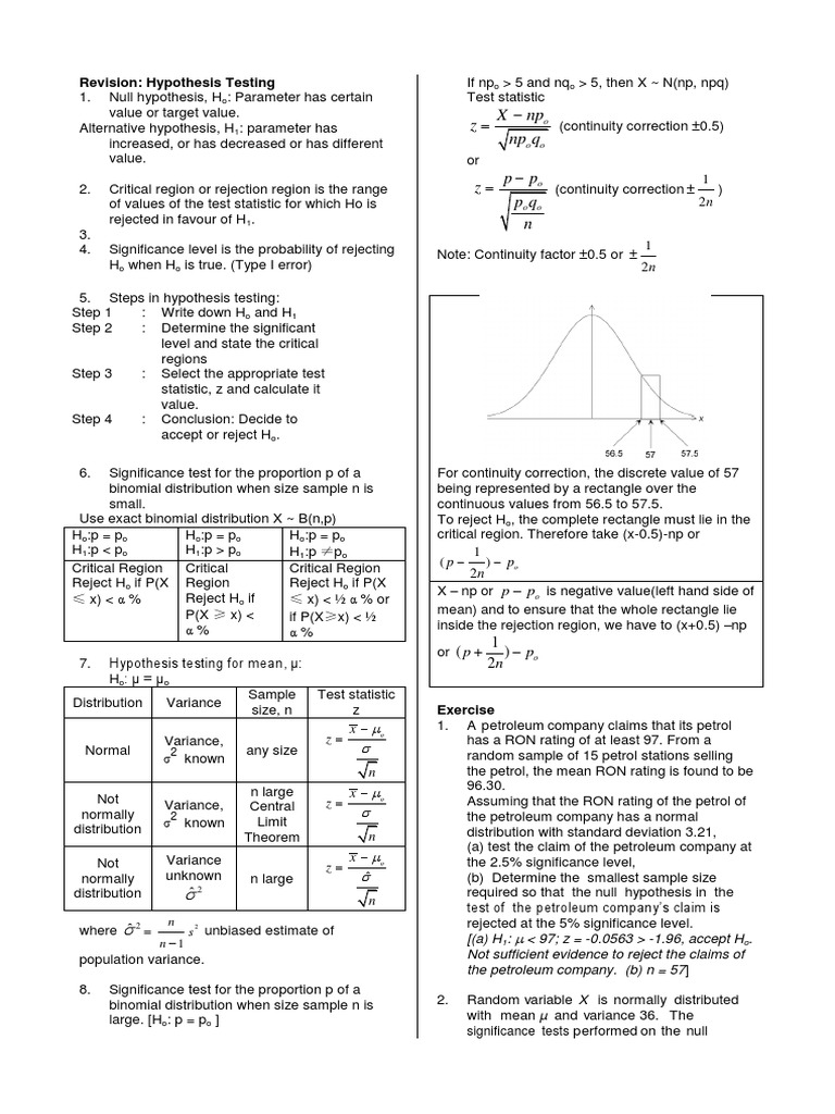 Five Steps of Hypothesis Testing Guide | PDF | Statistical Significance ...