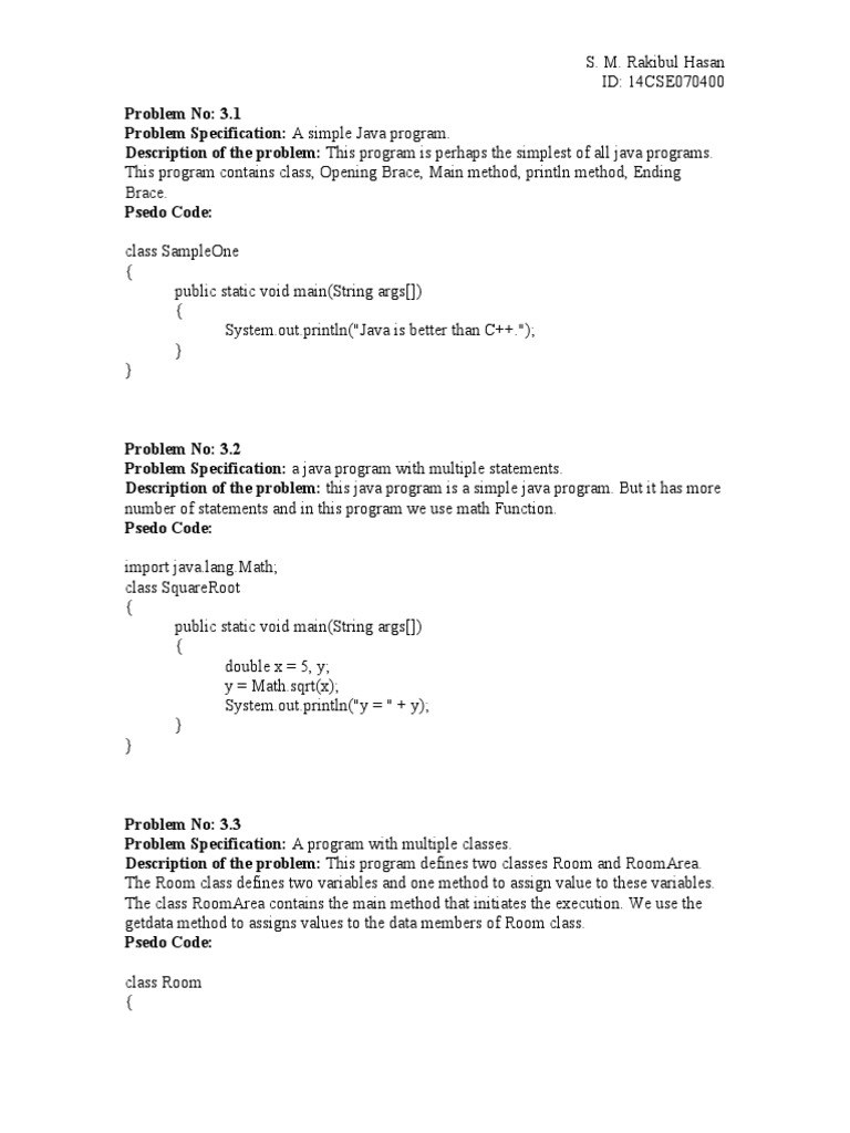 Simple JAVA Problems & Solution String Science) Java