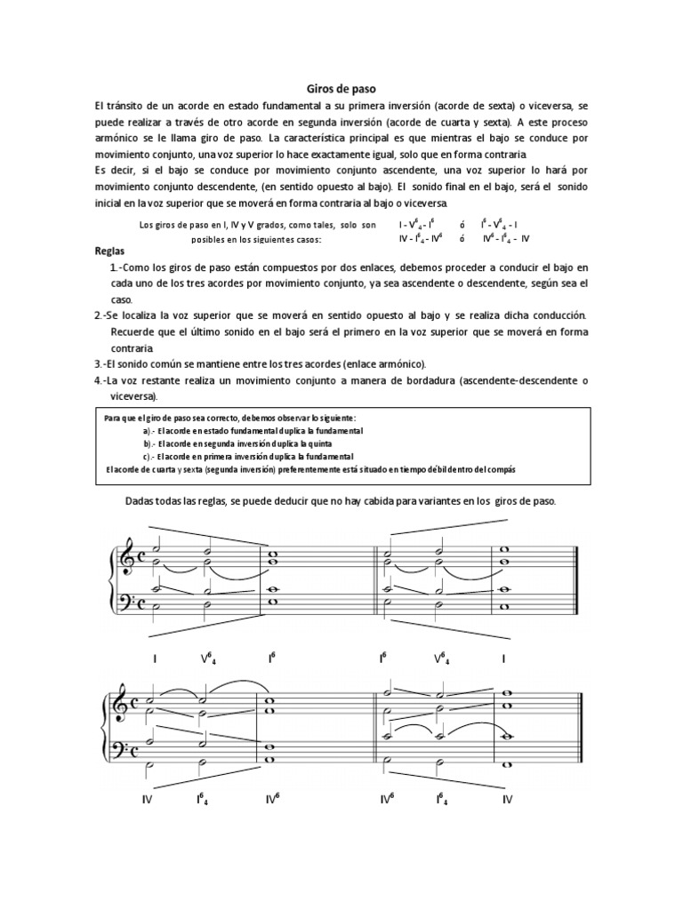 Giros de Paso en Armonía Musical | PDF | Acorde (Música) | Armonía