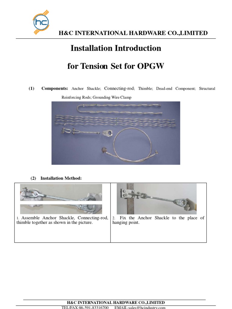 Installation Manual - OPGW Tension Set | PDF | Optical Fiber | Equipment