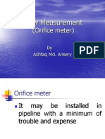 Flow Measurement: (Orifice Meter)