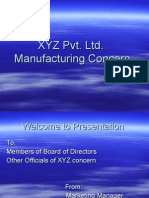 XYZ Pvt. Ltd. Manufacturing Concern