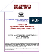 Application For Affiliation - 2014-15