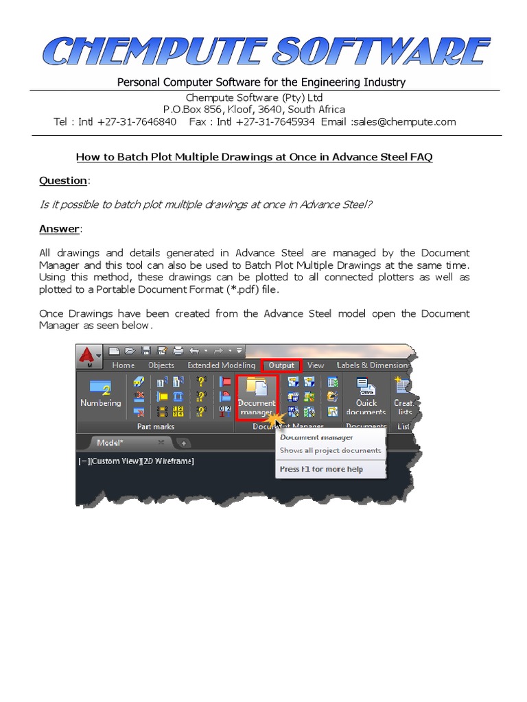 Batch Plotting in Advance Steel Guide | PDF | Areas Of Computer Science ...
