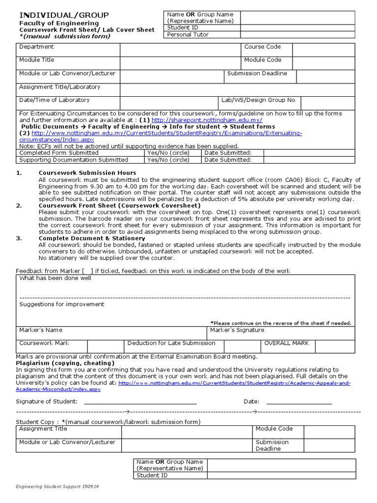 Lab Cover Sheet | PDF