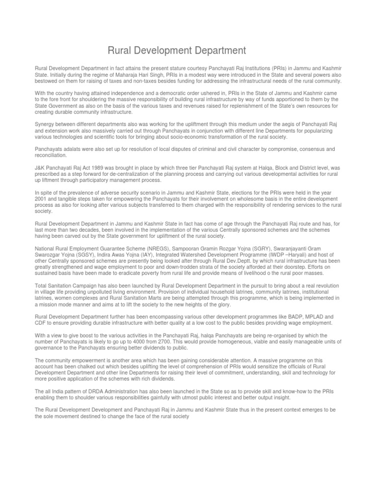 Rural Development | PDF | Employment | Economies