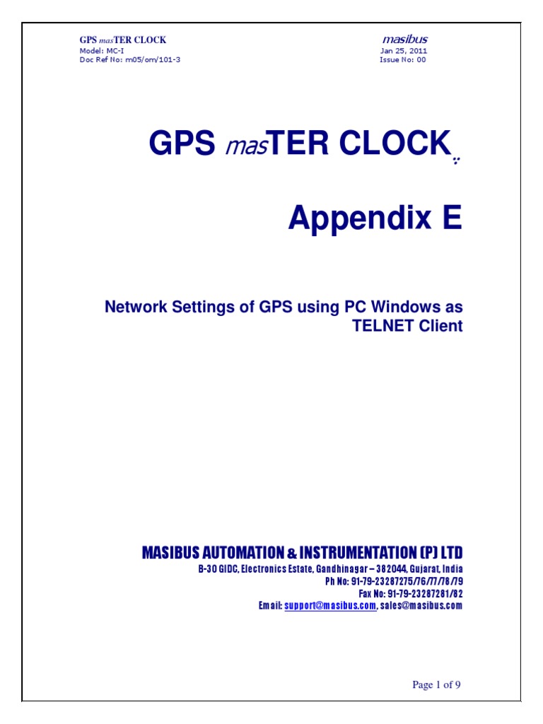Configuring Network Settings of a GPS Master Clock Using Telnet | PDF ...