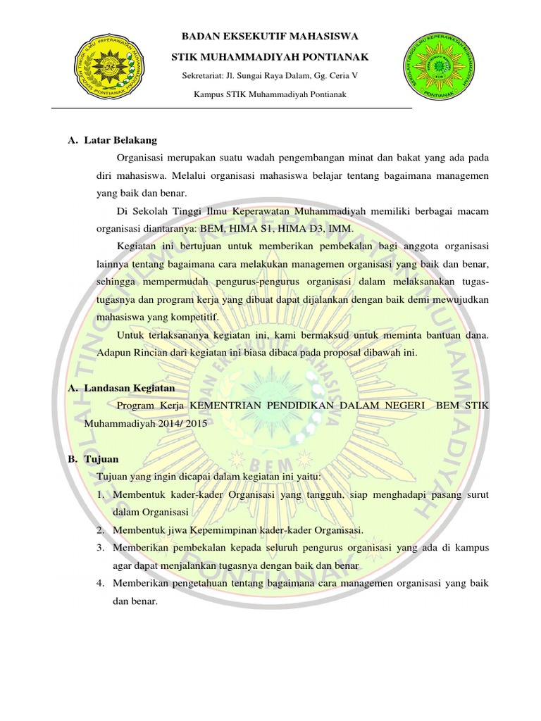 Contoh Proposal Bem Stik
