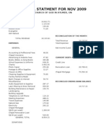 Financial Statment For Nov 2009