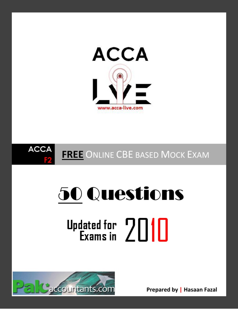ACCA F2 Management Accounting CBE Based Mock Exam Business