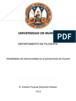 Modalidades de Intencionalidad en El Pensamiento de Husserl