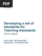 Developing A Set of Standards For Teaching Assistants Call For Evidence