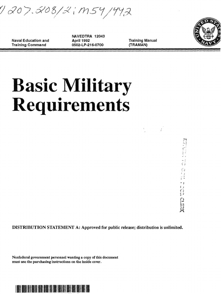 Basic Military Requirements (Us Navy) Federal Government Of The