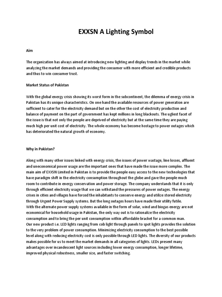 EXXSN LED Lighting Solutions in Pakistan | PDF | Compact Fluorescent ...
