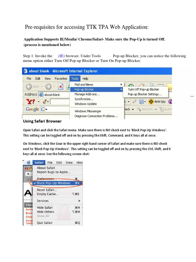 Accessing TTK TPA Web Application Guide | PDF | Safari (Web Browser ...
