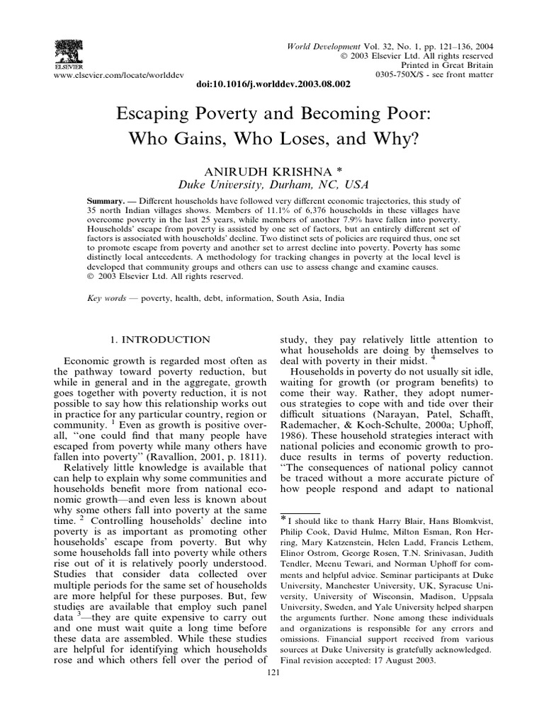 Poverty Dynamics in Rural India | PDF | Poverty | Poverty & Homelessness