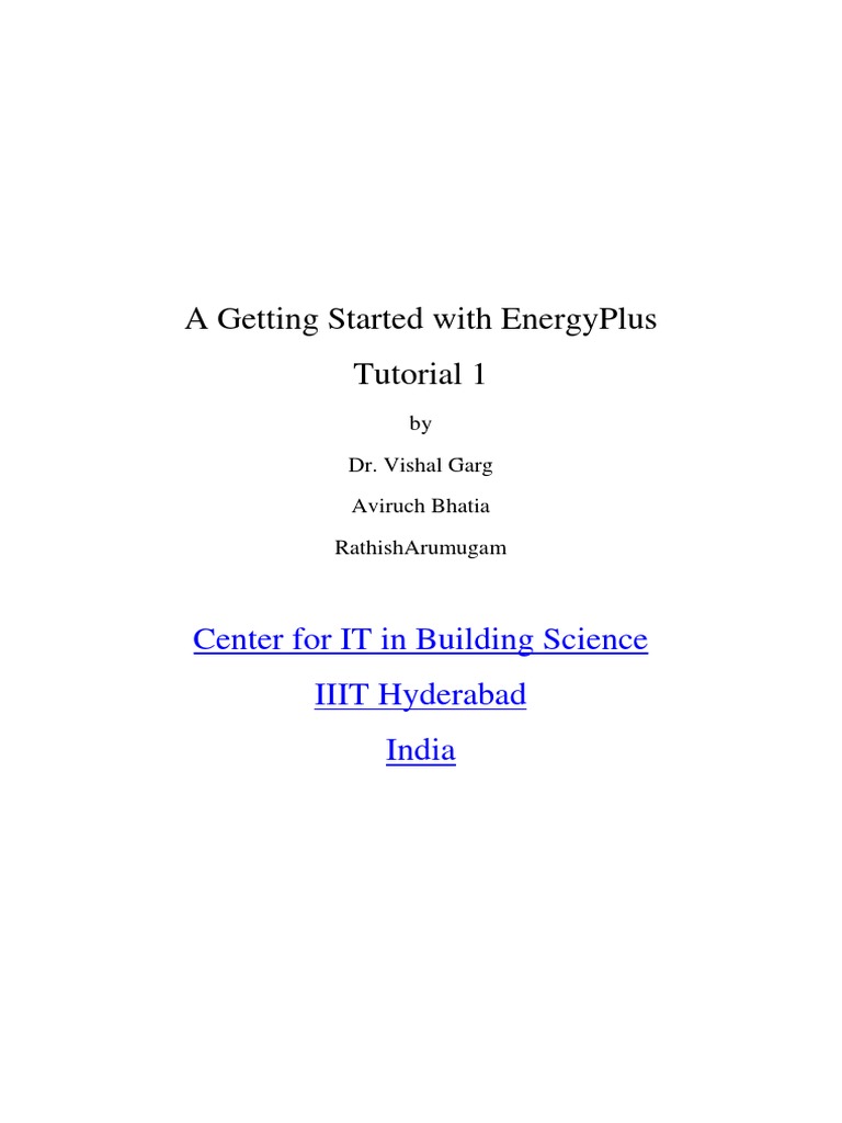 EnergyPlus Getting Started Tutorial | PDF | Hvac | Radiation