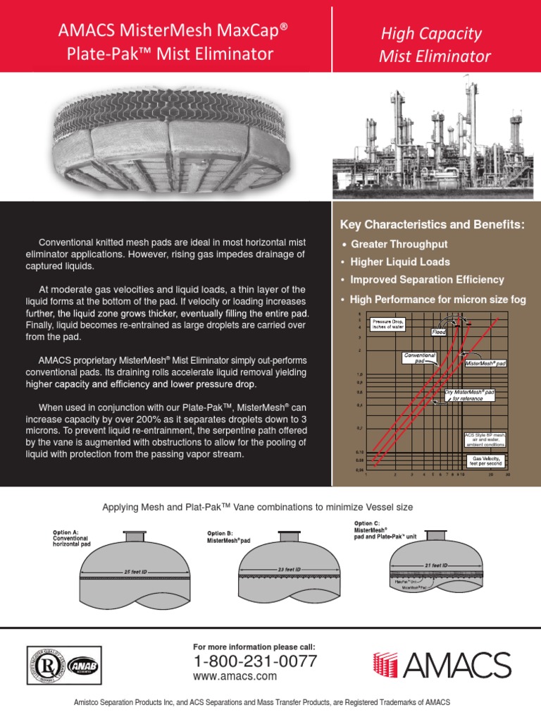 AMACS High Capacity Mist Eliminator | PDF | Technology & Engineering ...