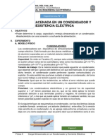 Laboratio de Física II - Experiencia 4 - Carga Almacenada en Un Condensador y Resistencia Eléctrica