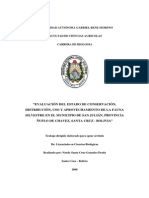 Ev. Estado de Conservación - Fauna Silvestre Municipio San Julián - Santa Cruz