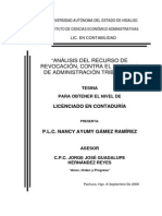 Tesina - Análisis Del Recurso de Revocación Vs Sat