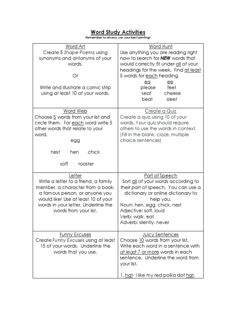 S blends homework speech therapy picture