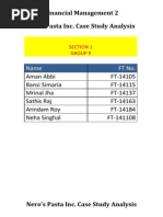 Nero's Pasta Case Study Analysis - Group 9
