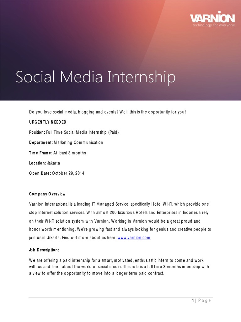 Social Media Internship | PDF | Career & Growth