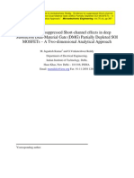 Evidence for suppressed Short-channel effects in deep Submicron Dual-Material Gate (DMG) Partially Depleted SOI MOSFETs – A Two-dimensional Analytical Approach