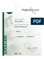 Bolivia Certificate
