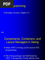 GUI Programming: Reading: Savitch, Chapter 14