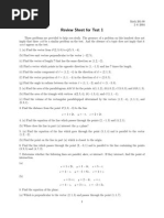 Review Sheet For Test 1