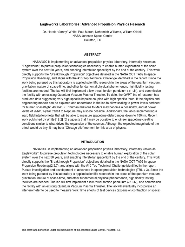 Quantum Vacuum Plasma Thruster. PDF Spacecraft Propulsion Vacuum